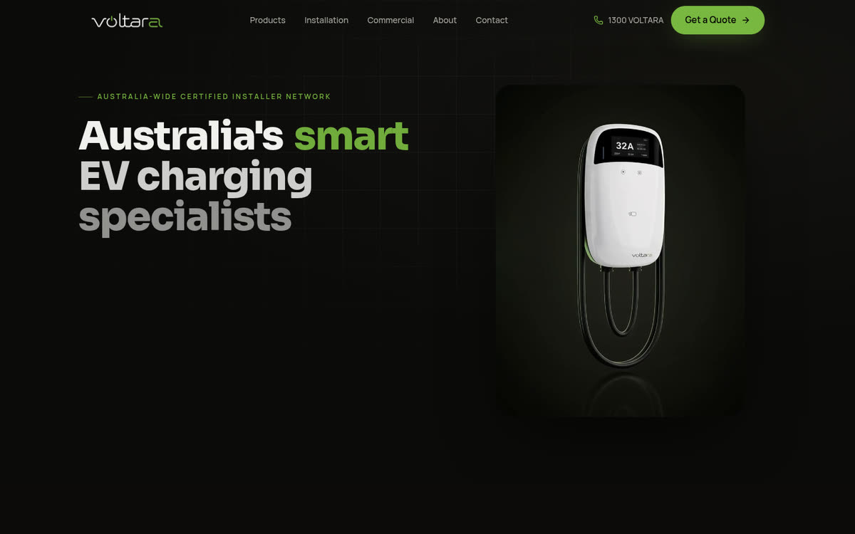 Voltara website — Product as hero, one art-directed shot, nothing wasted.